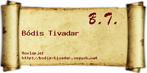 Bódis Tivadar névjegykártya